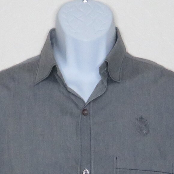 Lexicon* Men's Long Sleeve Button Down‎ Curved Hem Chest Pocket Dress Shirt~ XL - Picture 5 of 12